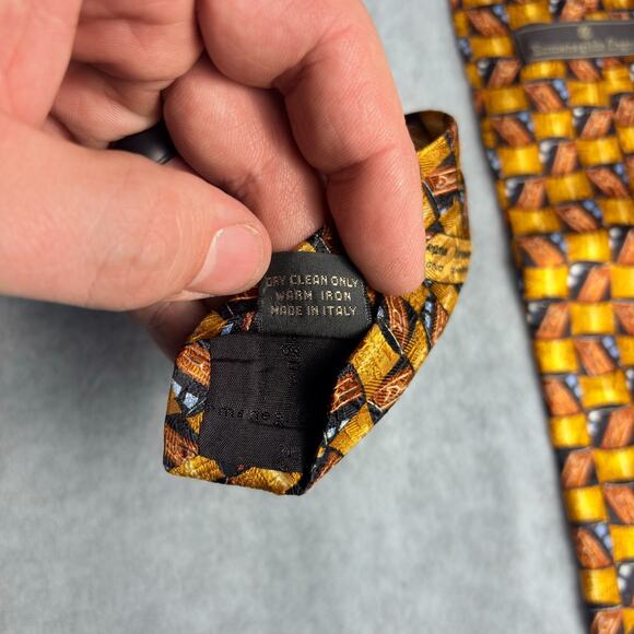 Ermenegildo Zegna Necktie Mens Classic Abstract Designer 100% Silk Italy 61"Long - Picture 5 of 8